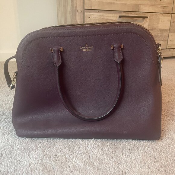 Kate Spade Darcy Small Top Zip Satchel Crossbody | Burgundy - Picture 3 of 6
